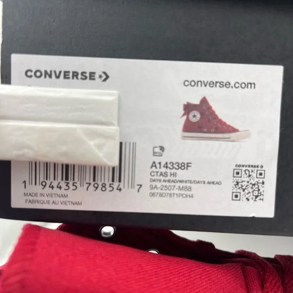 Converse Red Polka Dot Chuck Taylor All Star High Top Sneakers - Picture 16 of 16